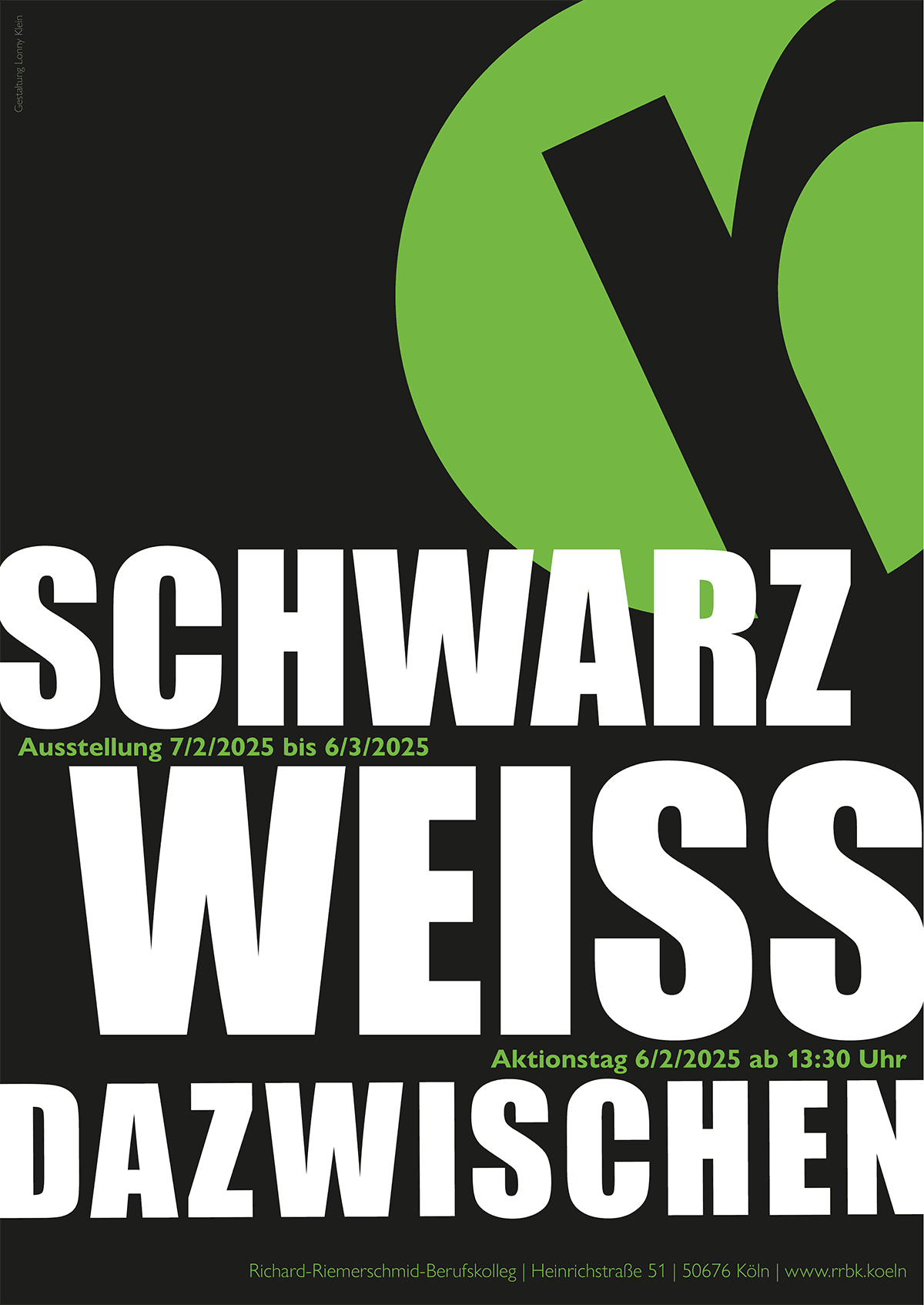 Plakat des Projekttags »Schwarz, Weiß und dazwischen« am 06.02.2025